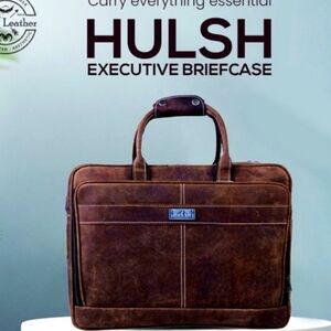 Hulsh Brown Executive Briefcase Leather